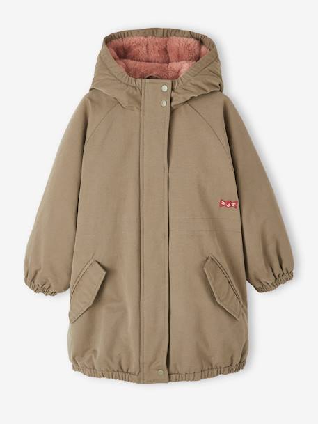 VERTBAUDET Parka à Capuche Fille Doublée Imitation Fourrure - Chaude Et Stylée Pour L'Hiver