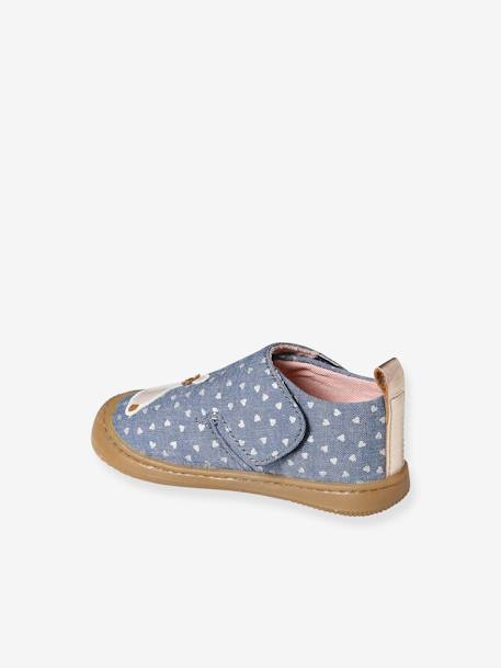 Chaussons bébé toile scratch blanc imprimé+bleu chambray+rose imprimé 9 - vertbaudet enfant 