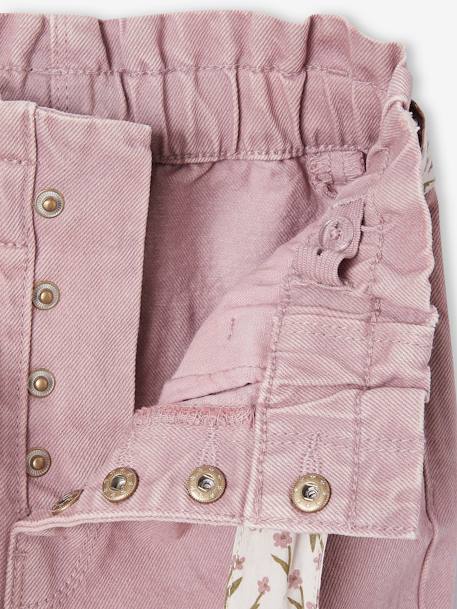 Pantalon fille paperbag ceinture foulard cannelle+mauve 9 - vertbaudet enfant 
