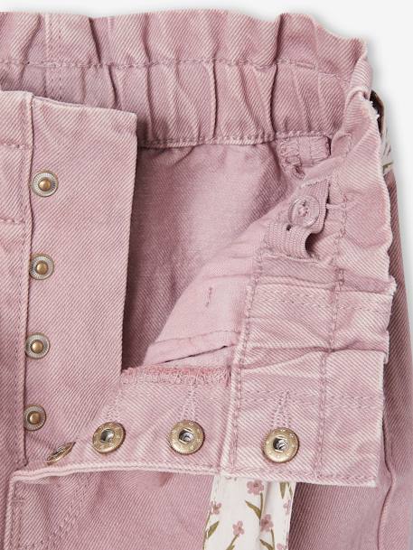 Pantalon paperbag fille et sa ceinture foulard à fleurs abricot+mauve+vert 7 - vertbaudet enfant 