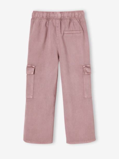 Pantalon fille cargo facile à enfiler kaki+mauve 7 - vertbaudet enfant 