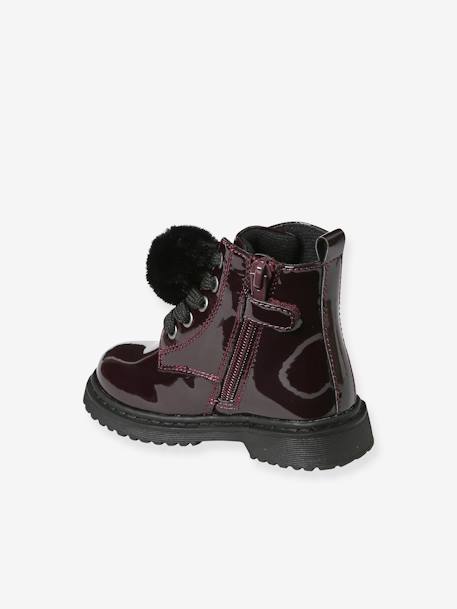 Boots vernies lacées et zippées bébé bordeaux 3 - vertbaudet enfant 