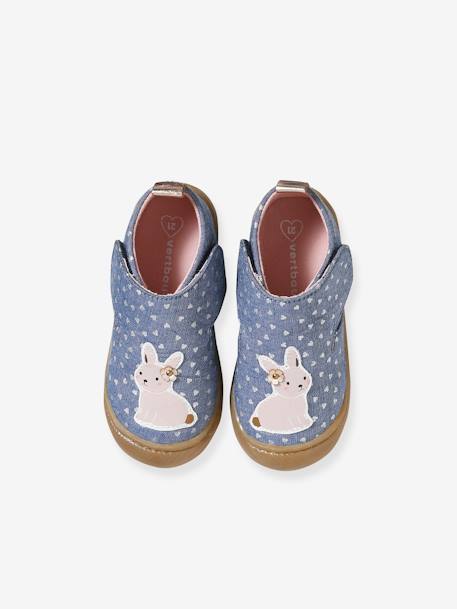 Chaussons bébé toile scratch blanc imprimé+bleu chambray+rose imprimé 7 - vertbaudet enfant 