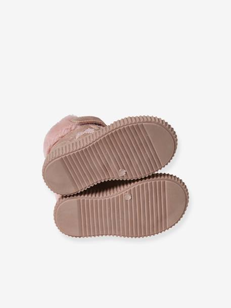 Baskets fourrées lacées, scratchées et zippées bébé rose nude 5 - vertbaudet enfant 