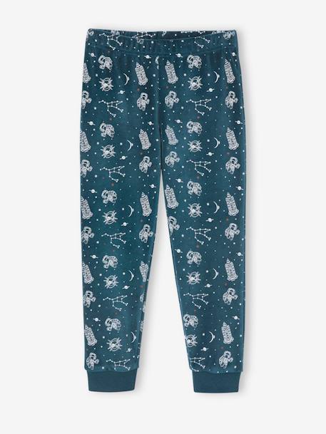 Pyjama garçon velours fusée phosphorescente bleu canard 2 - vertbaudet enfant 