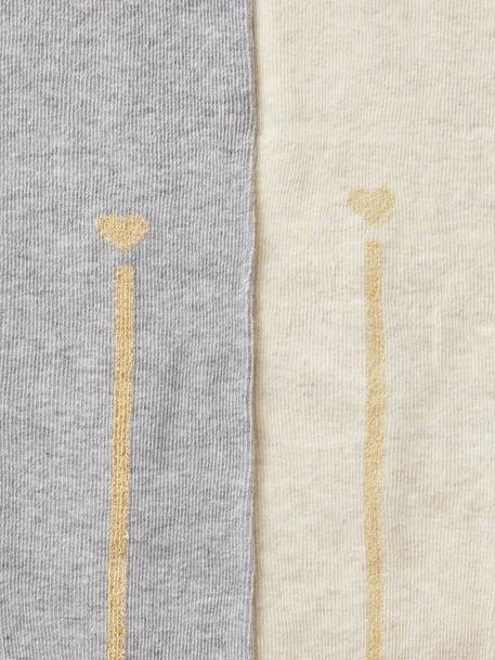 Lot de 2 collants bande lurex fille gris chiné+indigo 2 - vertbaudet enfant 