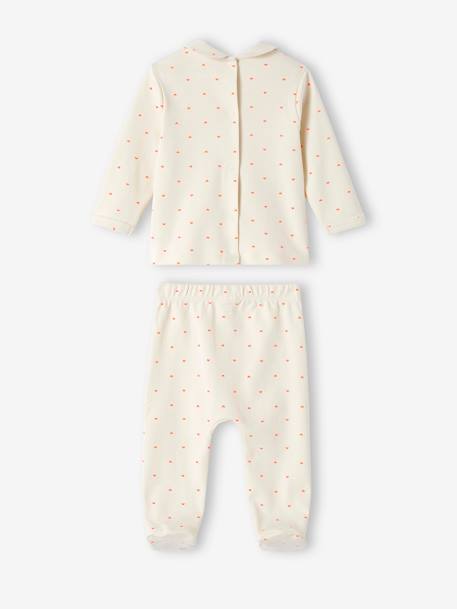 Lot de 2 pyjamas coeur bébé en interlock écru 4 - vertbaudet enfant 