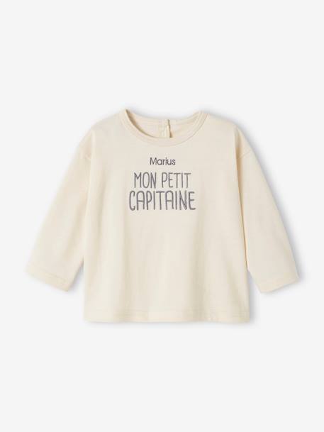 T-shirt personnalisable bébé écru+vert d'eau 2 - vertbaudet enfant 