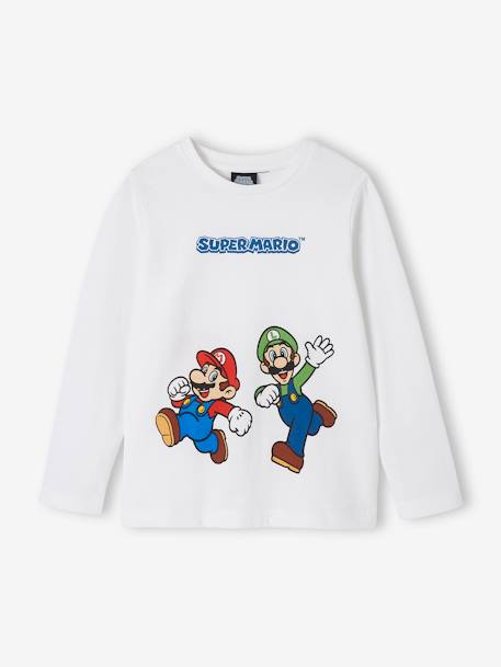 T-shirt manches longues Mario et Luigi® garçon blanc 1 - vertbaudet enfant 