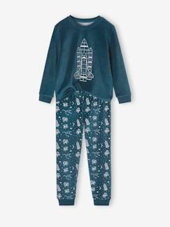 -Pyjama garçon velours fusée phosphorescente 