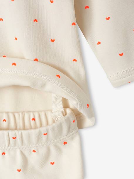 Lot de 2 pyjamas coeur bébé en interlock écru 5 - vertbaudet enfant 