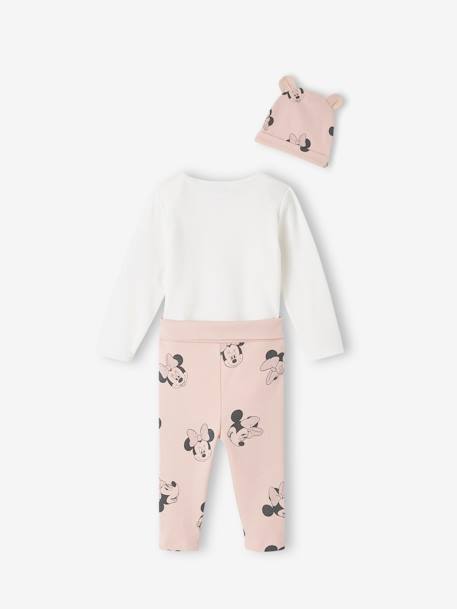 Ensemble bébé fille body + pantalon + bonnet Disney® Minnie blanc/rose poudré 5 - vertbaudet enfant 