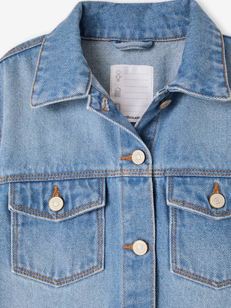 Veste en jean animation fleurs pop au dos fille stone 4 - vertbaudet enfant 