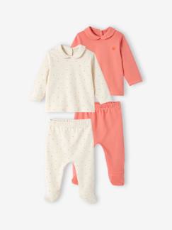 Lot de 2 pyjamas coeur  fluo bébé en interlock  - vertbaudet enfant