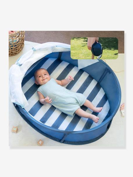 Babyni Aire de Jeux & lit d'appoint Anti-UV FPS 50+ Marinière bleu blanc 3 - vertbaudet enfant 