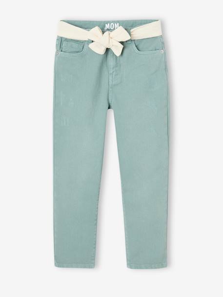 Pantalon Mom et sa ceinture en gaze de coton fille  - vertbaudet enfant