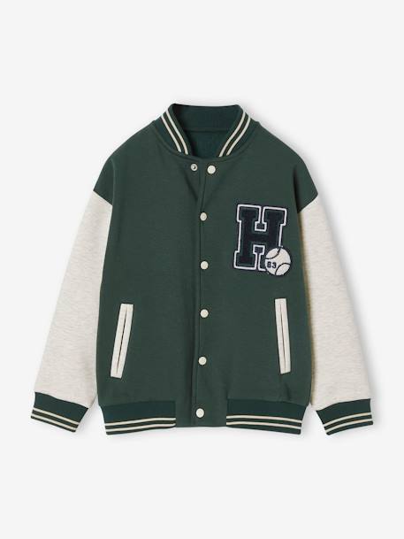 Sweat style teddy en molleton garçon badge en bouclettes. marine+vert sapin 6 - vertbaudet enfant 