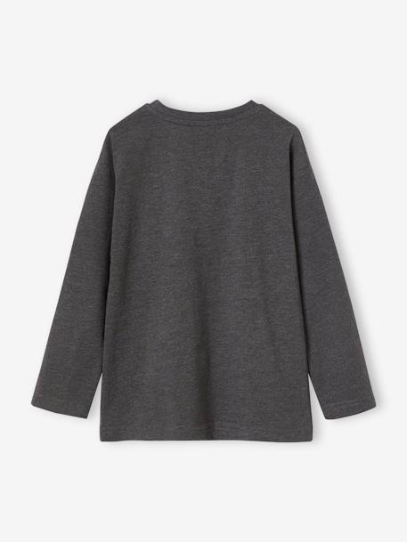 T-shirt digital dino effet pixel en relief garçon gris chiné 3 - vertbaudet enfant 