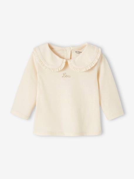 T-shirt manches longues bébé col claudine beige clair 3 - vertbaudet enfant 