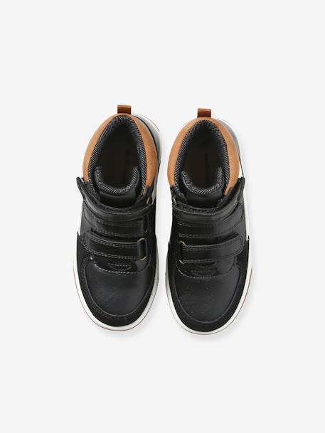 Baskets enfant garçon synthétique montantes à scratchs noir 4 - vertbaudet enfant 