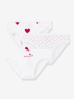 -Lot de 3 culottes coeur en coton petite fille -