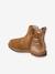 Boots enfant fille cuir à pompon zippées camel+rose 2 - vertbaudet enfant 