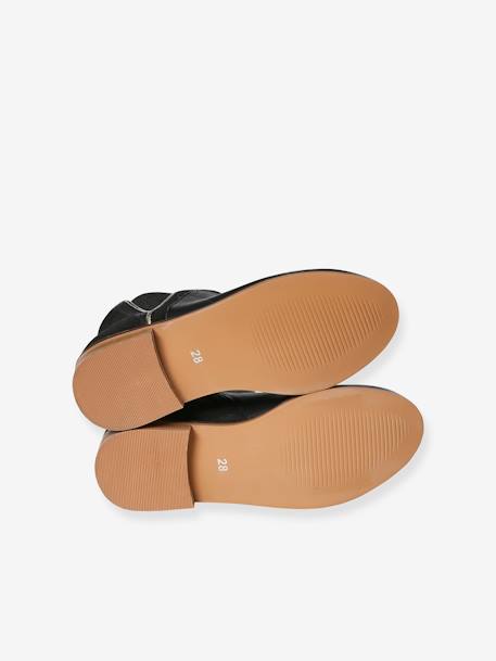 Boots enfant fille cuir zippées noir 7 - vertbaudet enfant 