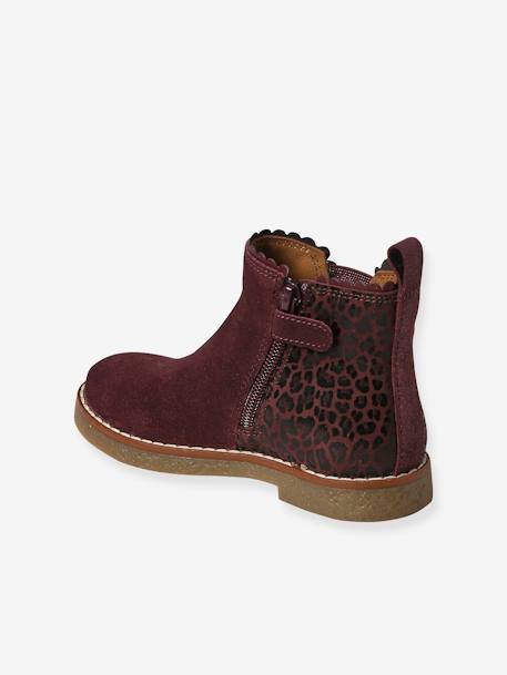 Boots en cuir fille collection maternelle bordeaux 3 - vertbaudet enfant 