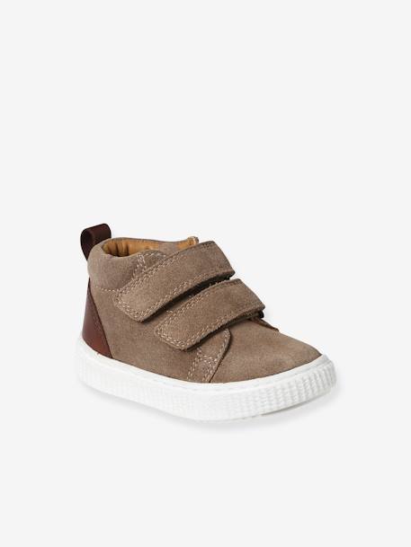Bottines bébé garçon cuir à scratchs marine+taupe 6 - vertbaudet enfant 