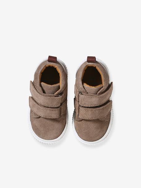 Bottines bébé garçon cuir à scratchs marine+taupe 9 - vertbaudet enfant 