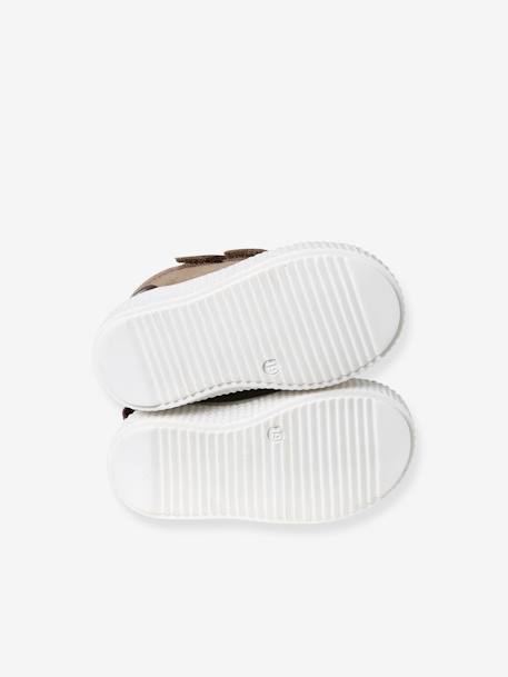 Bottines bébé garçon cuir à scratchs marine+taupe 10 - vertbaudet enfant 