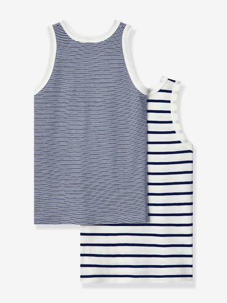 Lot de 2 débardeurs en coton bio lot bleu 2 - vertbaudet enfant 