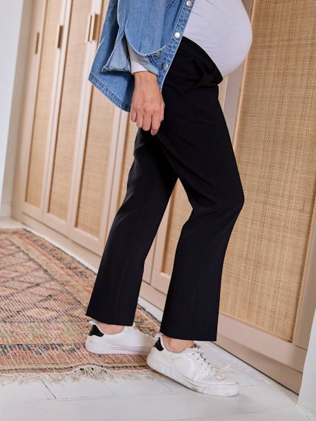 Pantalon de grossesse cigarette bandeau sans couture gris+noir 12 - vertbaudet enfant 