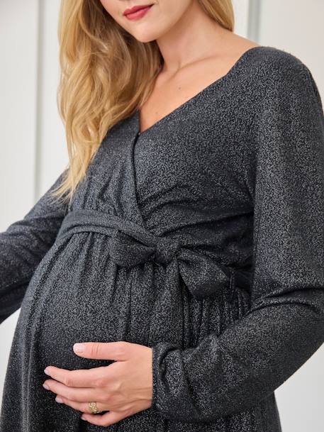 Robe courte pailletée grossesse et allaitement noir 6 - vertbaudet enfant 