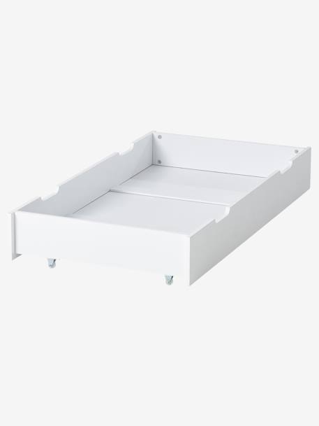 Tiroir de lit bébé à roulettes Milo blanc 1 - vertbaudet enfant 
