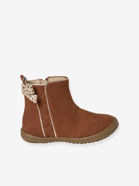 Bottines enfant fille synthétique zippées marron+noir 2 - vertbaudet enfant 