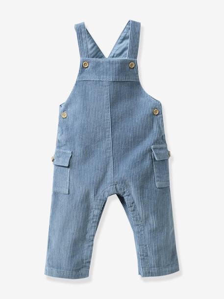 Salopette Bébé En Molleton Vertbaudet - Bretelles Ajustables, Poches, Pressions Entrejambe - 100% Coton