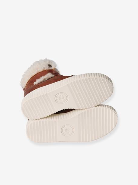 Baskets montantes fourrées en cuir fille marron 5 - vertbaudet enfant 