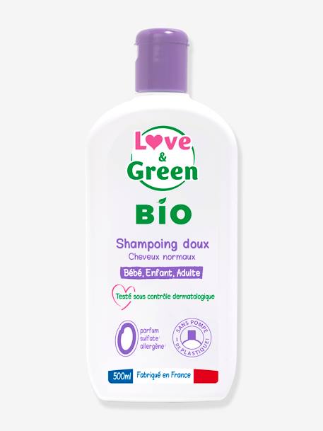 Shampoing doux certifié BIO sans parfum 500 ml LOVE & GREEN blanc 1 - vertbaudet enfant 