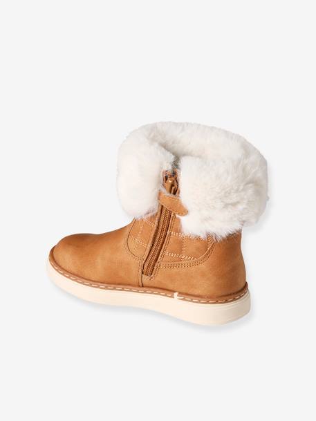 Boots zippées fourrées fille collection maternelle camel 3 - vertbaudet enfant 