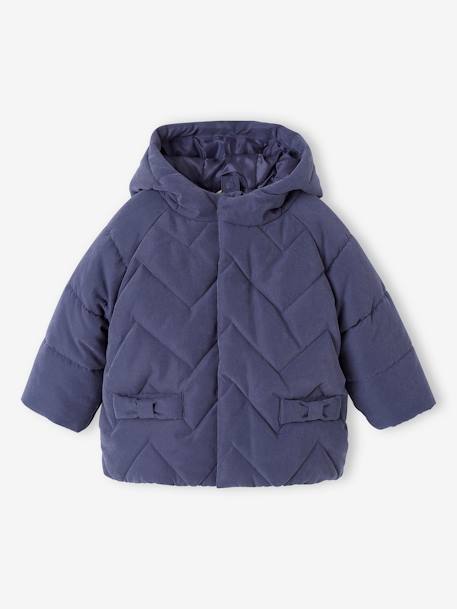 Manteau 3 en 1 bébé matelassé bleu ardoise+rose 1 - vertbaudet enfant 