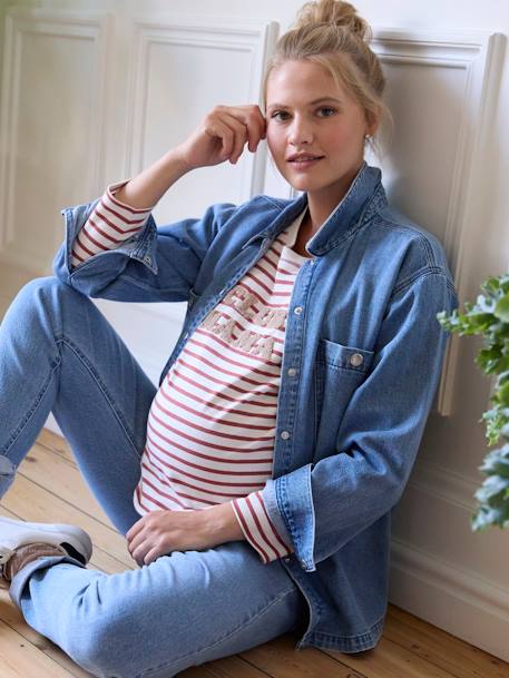 Chemise en jean grossesse et allaitement denim brut 5 - vertbaudet enfant 