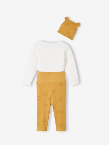 Ensemble bébé garçon body + pantalon + bonnet Disney Tic & Tac blanc/moutarde 5 - vertbaudet enfant 