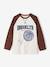 T-shirt sport motif en relief garçon manches longues raglan beige chiné 1 - vertbaudet enfant 