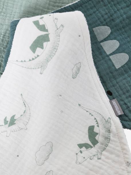 Lot 3 bavoirs bandanas en gaze de coton Bord de mer+Broceliande+Dans les bois+Hanoi+Hérisson+Hygge+lot renard+Mon coeur+Tanzanie 10 - vertbaudet enfant 