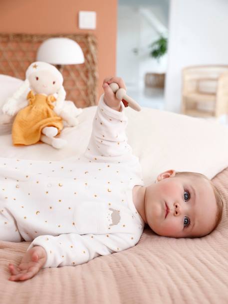 Pyjama bébé mixte mouton en velours ouverture naissance écru 2 - vertbaudet enfant 