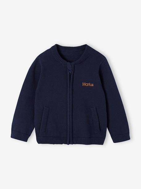 Gilet Teddy Garçon - 100% Coton - Col Côtes Et Zip Devant - Bleu Grisé - Taille 14 Ans