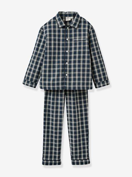 Pyjama classique Garçon Vichy CYRILLUS carreaux bleu 1 - vertbaudet enfant 