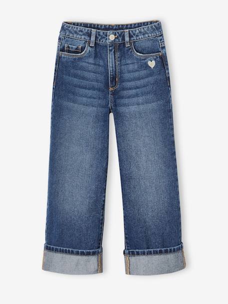 Tregging Large En Denim Pour Fille - Taille élastiquée Réglable - 99% Coton