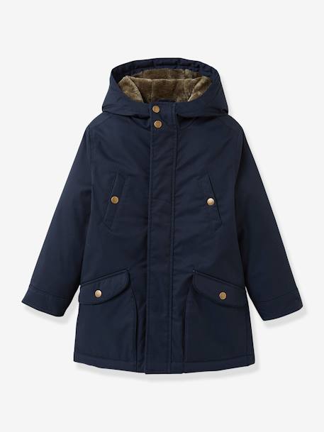 Parka chaude garçon caramel+marine 4 - vertbaudet enfant 